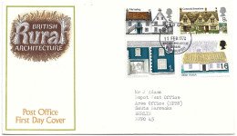 First Day Cover - British Architecture, 1970, England To Germany N°864 - 1952-1971 Pre-Decimal Issues