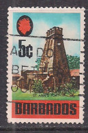 Barbados 1970-71 QE2 5cents Buildings Used SG 403 ( J1203 ) - Barbades (1966-...)