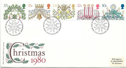 First Day Cover - Christmas, 1980, England To Germany, N°872 - 1971-1980 Decimal Issues