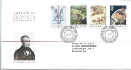 First Day Cover - Sir George Bidell Airy, 1984, England To Germany, N°873 - 1981-1990 Decimale Uitgaven