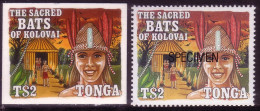 Tonga 1992 Cromalin Proof + Specimen - Legend Of The Bat - 4 Exist - Read Legend In Description - Fledermäuse