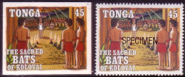 Tonga 1992 Cromalin Proof + Specimen - Legend Of The Bat - 4 Exist - Read Legend In Description - Fledermäuse