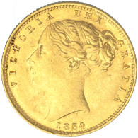 Royaume-Uni-Souverain Victoria 1854 Londres-blason Variété à La Signature “WW” En Relief - 1 Sovereign