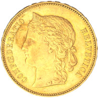 Suisse- 20 Francs Confédération Helvétique 1892 Berne - 20 Franken (goud)