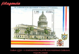 CUBA MINT. 1995-21 IV EXPOSICIÓN FILATÉLICA BINACIONAL CUBA-ESPAÑA. HOJA BLOQUE - Ongebruikt