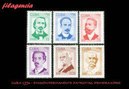 CUBA MINT. 1996-01 EMISIÓN PERMANENTE. PATRIOTAS CUBANOS. PRIMERA SERIE - Unused Stamps