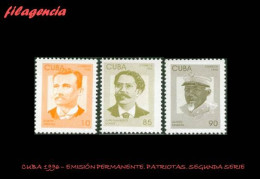 CUBA MINT. 1996-01 EMISIÓN PERMANENTE. PATRIOTAS CUBANOS. SEGUNDA SERIE - Unused Stamps