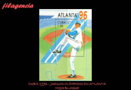 CUBA MINT. 1996-04 JUEGOS OLÍMPICOS EN ATLANTA. HOJA BLOQUE - Unused Stamps