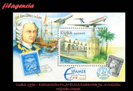 CUBA MINT. 1996-06 EXPOSICIÓN FILATÉLICA ESPAMER 96. AVIACIÓN. HOJA BLOQUE - Unused Stamps
