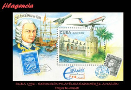 CUBA MINT. 1996-06 EXPOSICIÓN FILATÉLICA ESPAMER 96. AVIACIÓN. HOJA BLOQUE - Nuevos