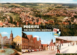 73736296 Pegnitz Stadtpanorama Ortszentrum Brunnen Eislaufbahn Pegnitz - Pegnitz