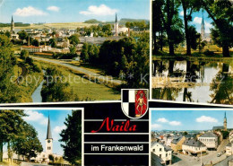 73736281 Naila Stadtpanorama Blick Zur Kirche Teich Naila - Naila