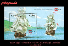 CUBA MINT. 1996-10 EXPOSICIÓN FILATÉLICA CAPEX 96. VELEROS CUBANOS. HOJA BLOQUE - Nuevos