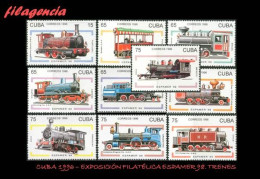 CUBA MINT. 1996-24 EXPOSICIÓN FILATÉLICA ESPAMER 98. TRENES - Nuevos