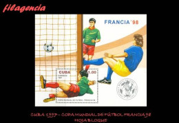CUBA MINT. 1997-06 COPA MUNDIAL DE FÚTBOL FRANCIA 98. HOJA BLOQUE - Unused Stamps
