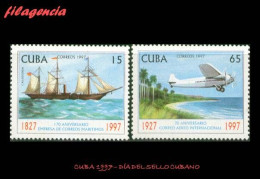 CUBA MINT. 1997-08 DÍA DEL SELLO CUBANO. ANIVERSARIOS DEL CORREO MARÍTIMO & AÉREO - Unused Stamps