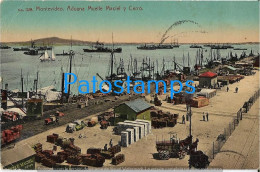 224013 URUGUAY MONTEVIDEO ADUANA MUELLE MACIEL Y CERRO RAILROAD & SHIP POSTAL POSTCARD - Uruguay