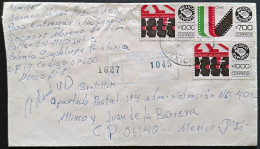 MEXICO 1990 COVER W/ EXPORTA Issue $1100 MINERALS & $700 FILM Stamps Regd. Natl. Letter Rate, Rare Usage To Find - Mexico
