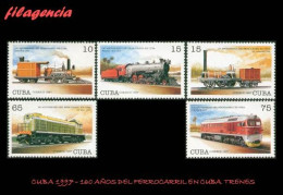 CUBA MINT. 1997-27 160 AÑOS DEL FERROCARRIL EN CUBA. TRENES - Unused Stamps