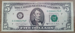 US 1988 $5 Five Dollar Federal Reserve Note, Chicago - Biljetten Van De  Federal Reserve (1928-...)