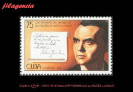 CUBA MINT. 1998-15 CENTENARIO DE FEDERICO GARCÍA LORCA - Unused Stamps