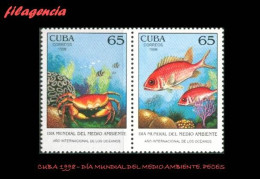 CUBA MINT. 1998-16 DÍA MUNDIAL DEL MEDIO AMBIENTE. AÑO MUNDIAL DE LOS OCÉANOS. PECES - Neufs
