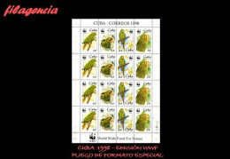 CUBA MINT. 1998-27 EMISIÓN WWF. FAUNA AMENAZADA DE EXTINCIÓN. CATEY. MINIPLIEGO - Neufs