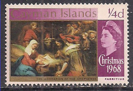 Cayman Islands 1968 QE2 1/4d Christmas MLH SG 216 ( L6 ) - Kaimaninseln