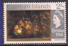 Cayman Islands 1968 QE2 2/- Christmas MLH SG 221 ( L509 ) - Kaimaninseln