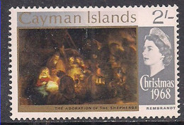 Cayman Islands 1968 QE2 2/- Christmas MLH SG 221 ( L509 ) - Cayman Islands