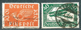Deutsches Reich 1919, MiNr 111-112 Used - Complete Set - Air Mail - Correo Aéreo & Zeppelin