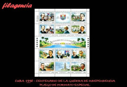 CUBA MINT. 1998-34 CENTENARIO DE LA GUERRA DE INDEPENDENCIA. MINIPLIEGO - Neufs