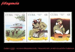 CUBA MINT. 1999-01 40 ANIVERSARIO DEL TRIUNFO DE LA REVOLUCIÓN CUBANA. SET-TENANT - Neufs