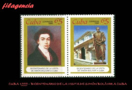CUBA MINT. 1999-08 BICENTENARIO DE LA VISITA DE SIMÓN BOLÍVAR A CUBA. SET-TENANT - Neufs