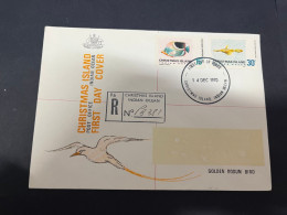 13-2-2024 (4 X 9)- Christmas Island FDC Registered Cover - 1970 - 2 FISH Stamps (with Sydney GPO Arrival Postmark Back) - Christmaseiland