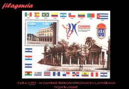 CUBA MINT. 1999-27 IX CUMBRE IBEROAMERICANA DE JEFES DE ESTADO EN LA HABANA. HOJA BLOQUE - Unused Stamps