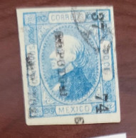 O) 1874 MEXICO, POTOSI, HIDALGO 12C BLUE, WITH OVERPRINT  DISTRICT - DOUBLE NAME, 37 AND 74 EXCELLENT CONDITION - Mexico