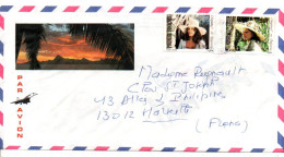 POLYNESIE AFFRANCHISSEMENT COMPOSE SUR LETTRE POUR LA FRANCE 1984 - Covers & Documents