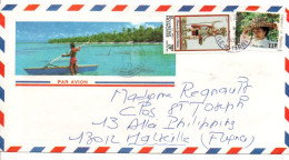 POLYNESIE AFFRANCHISSEMENT COMPOSE SUR LETTRE POUR LA FRANCE 1983 - Storia Postale