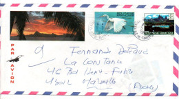 POLYNESIE AFFRANCHISSEMENT COMPOSE SUR LETTRE POUR LA FRANCE 1984 - Cartas & Documentos