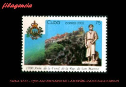 CUBA MINT. 2001-14 1700 AÑOS DE LA REPÚBLICA DE SAN MARINO - Nuevos