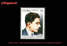 CUBA MINT. 2001-24 CENTENARIO DEL ESCRITOR CUBANO PABLO DE LA TORRIENTE BRAU - Nuevos