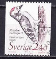 1989. Sweden. Lesser Spotted Woodpecker (Dendrocopos Minor). Used. Mi. Nr. 1522 - Usados