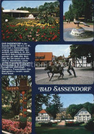 72414382 Bad Sassendorf Kurpark Brunnen Skulptur Fachwerkhaeuser Bad Sassendorf - Bad Sassendorf