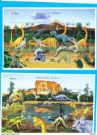 BHUTAN 1999 Dinosaurs Prehistoric Animals Reptiles 2 Sheetlets 24 Stamps MNH Scott 1217-18 Dinosaures Bhoutan - Bhoutan