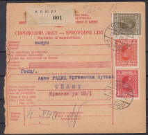 ⁕ Kingdom Of Yugoslavia 1928 ⁕ Parcel Post - Receipt ( Sprovodni List ) Soap ⁕ Montenegro KOTOR To Split - Cartas & Documentos