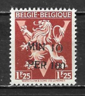 724vv**  Lion Héraldique Surchargé -10% - Bonne Valeur - OOSTROOZEBEKE - MNH** - LOOK!!!! - 1946 -10 %