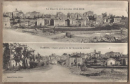 CPA 54 - NOMENY - Guerre En Lorraine 14 18 - TB CP 2 Vues Ruines - Aspect Général Vu De L'Avenue De La Gare - Nomeny