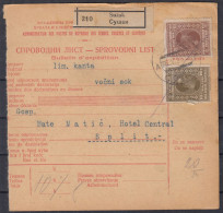 ⁕ Kingdom Of Yugoslavia 1928 ⁕ Parcel Post - Receipt ( Sprovodni List ) Fruit Juice ⁕ SUŠAK To Split - Lettres & Documents