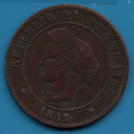 FRANCE 5 CENTIMES 1882 A F# 118, Gad# 157, KM# 821 Cérès - 5 Centimes